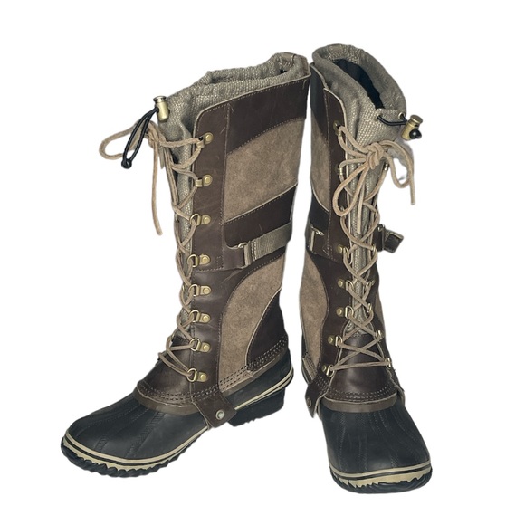 Sorel Conquest Carly Il WP Winter Duck Boots Brown Tan Size 10 - Picture 11 of 11